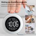 TS-BC800 Portable Vibrating Dual Alarm Clock - Music Playback & 3-Level Vibration - White