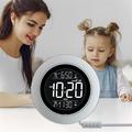 TS-BC800 Portable Vibrating Dual Alarm Clock - Music Playback & 3-Level Vibration - White