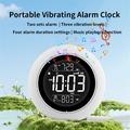 TS-BC800 Portable Vibrating Dual Alarm Clock - Music Playback & 3-Level Vibration - White