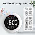 TS-BC800 Portable Vibrating Dual Alarm Clock - Music Playback & 3-Level Vibration - White