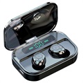 TWS M7S Earphones with LED Charging Case - IPX7, Bluetooth 5.0 (Open Box - Excellent) - Black