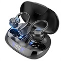 TWS Sports Earphones with LED Display VV2 - Black