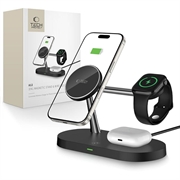 Tech-Protect A12 3-in-1 MagSafe Wireless Charger 15W with Built-in LED Lamp - Black