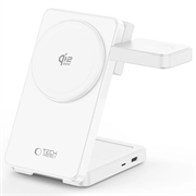 Tech-Protect A56 3-in-1 Magnetic/Magsafe Wireless Charger 25W, QI2.2 - White