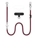 Tech-Protect C10S 2-in-1 Rope Crossbody and Wrist Lanyard - Burgundy / Titanium