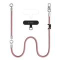 Tech-Protect C10S 2-in-1 Rope Crossbody and Wrist Lanyard - Dusty Rose / Titanium
