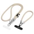 Tech-Protect C10S 2-in-1 Rope Crossbody and Wrist Lanyard - Beige / Titanium