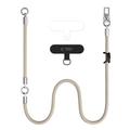 Tech-Protect C10S 2-in-1 Rope Crossbody and Wrist Lanyard - Beige / Titanium