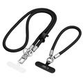 Tech-Protect C10S 2-in-1 Rope Crossbody and Wrist Lanyard - Black / Titanium