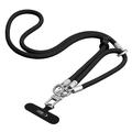 Tech-Protect C10S 2-in-1 Rope Crossbody and Wrist Lanyard - Black / Titanium