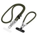 Tech-Protect C10S 2-in-1 Rope Crossbody and Wrist Lanyard - Olive Green / Titanium