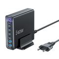 Tech-Protect DC240W-GaN 6-Port Desktop Charger - 4xUSB-C, 2xUSB-A - Black