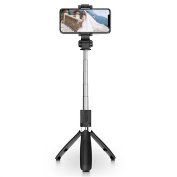 Tech-Protect L01S Bluetooth Selfie Stick with Tripod Stand - Black