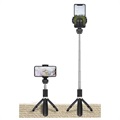 Tech-Protect L01S Bluetooth Selfie Stick with Tripod Stand - Black