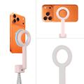 Tech-Protect L10S MagSafe Selfie Stick Tripod with Bluetooth Remote - Pink / Grey