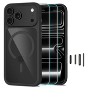 iPhone 17 Pro/18 Pro Tech-Protect MagOne MagSafe CC Case with 2x Glass+ Screen Protector - Black / Clear