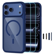 iPhone 17 Pro/18 Pro Tech-Protect MagOne MagSafe CC Case with 2x Glass+ Screen Protector - Deep Blue / Clear