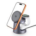 Tech-Protect QI2.2-25W-A48 3-in-1 Magnetic MagSafe Wireless Charger – Dark Grey