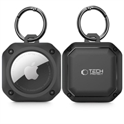 Tech-Protect Rough Pro Apple AirTag Silicone Case with Keyring - Black