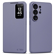 Samsung Galaxy S26 Ultra Tech-Protect Smart Clear View Flip Case with Card Slot - Purple