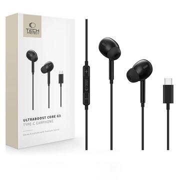 Tech-Protect Ultraboost Core G3 USB-C Wired Earphones - Black