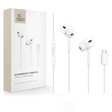 Tech-Protect Ultraboost Core G3 USB-C Wired Earphones - White