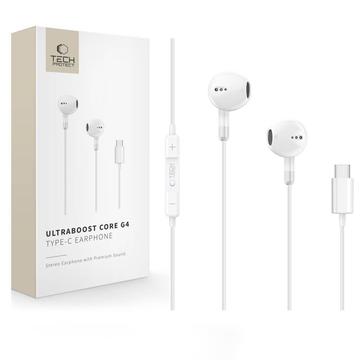 Tech-Protect Ultraboost Core G4 USB-C Wired Earphones - White