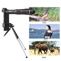 Telescope Camera Lens with Tripod - 50X Optical Zoom - Black