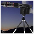 Telescope Camera Lens with Tripod - 50X Optical Zoom - Black