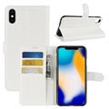iPhone XS Max Textured Wallet Case with Stand - White
