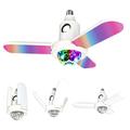 Three-Leaf Foldable RGB Ceiling Lamp with Crystal Disco Ball Music Light