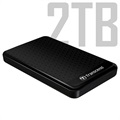 Transcend StoreJet 25A3 USB 3.1 Gen 1 External Hard Drive - 2TB - Black