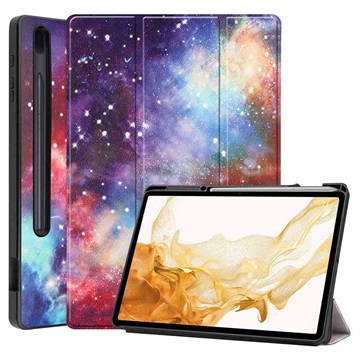 Tri-Fold Series Samsung Galaxy Tab S7+/S8+ Folio Case - Rose Gold