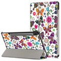 Tri-Fold Series Samsung Galaxy Tab S7 FE Smart Folio Case - Butterflies / Flowers