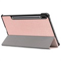 Tri-Fold Series Samsung Galaxy Tab S7 FE Smart Folio Case - Rose Gold