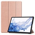 Tri-Fold Series Samsung Galaxy Tab S8 Smart Folio Case - Rose Gold