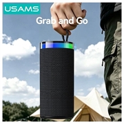 USAMS YX018 Portable Bluetooth 5.4 Speaker - RGB Lights, 10W Sound - Black