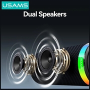USAMS YX018 Portable Bluetooth 5.4 Speaker - RGB Lights, 10W Sound - Black