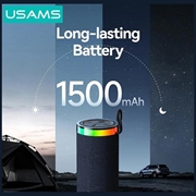 USAMS YX018 Portable Bluetooth 5.4 Speaker - RGB Lights, 10W Sound - Black
