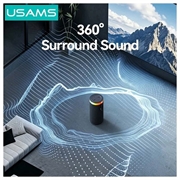 USAMS YX018 Portable Bluetooth 5.4 Speaker - RGB Lights, 10W Sound - Black