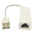 USB 2.0 to RJ45 Ethernet Adapter Cable - White