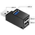 USB 3.0 Hub Splitter 1x3 - 1x USB 3.0, 2x USB 2.0 - Black