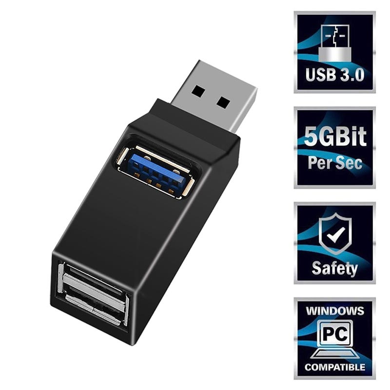 Câble Splitter USB 3 Ports - 1 Mâle Vers 3 Femelles, Pour PC, Console, Clavier, Charge Rapide