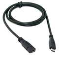 USB 3.1 Type-C / USB 3.1 Type-C Extension Cable - Black