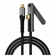 USB-C 3.2 Cable with Foldable Stand - 20Gbps, 4K 60Hz, 2m - Black