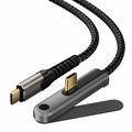 USB-C 3.2 Cable with Foldable Stand - 20Gbps, 4K 60Hz, 2m - Black