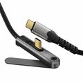 USB-C 3.2 Cable with Foldable Stand - 20Gbps, 4K 60Hz, 2m - Black