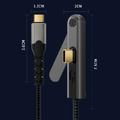 USB-C 3.2 Cable with Foldable Stand - 20Gbps, 4K 60Hz, 2m - Black