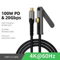 USB-C 3.2 Cable with Foldable Stand - 20Gbps, 4K 60Hz, 2m - Black