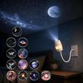 USB Galaxy Projector Night Light - 13 Star Discs, 360 Flexible Gooseneck Design - White